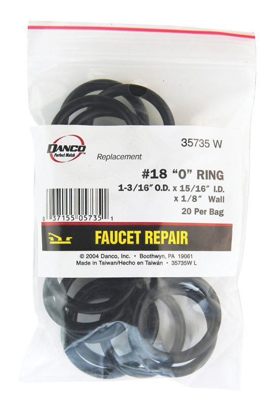 Danco 1-3/16 in. D X 15/16 in. D #18 Rubber O-Ring 20 pk
