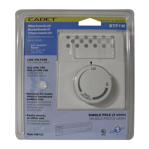 Cadet Heating and Cooling Dial Single Pole Line Voltage Baseboard Thermostat