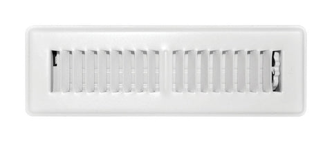 Tru Aire 2 in. H X 10 in. W 2-Way Powder Coat White Steel Floor Register