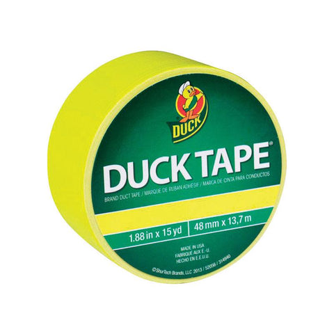 Cinta de ducto Duck amarilla lisa, 1,88 pulg. de ancho × 15 yd de largo