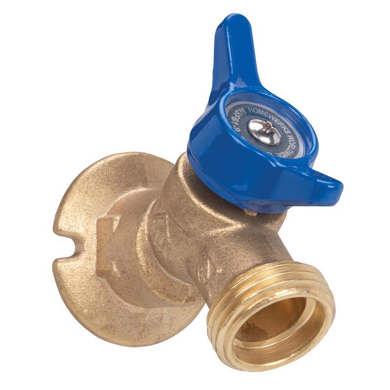Homewerks 1/2 in. FIP in. X 3/4 in. Garden Hose Thread Brass Sillcock Valve