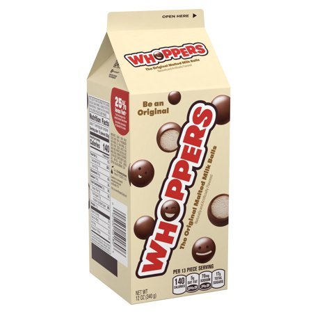 Whoppers, Malted Milk Balls Chocolate Candy, 12 Oz (Pack of 2)
