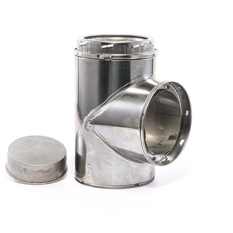 Selkirk 12-3/4 in. X 6-3/8 in. X 6-3/8 in. Stainless Steel Stove Pipe Tee Cap Flow Tee