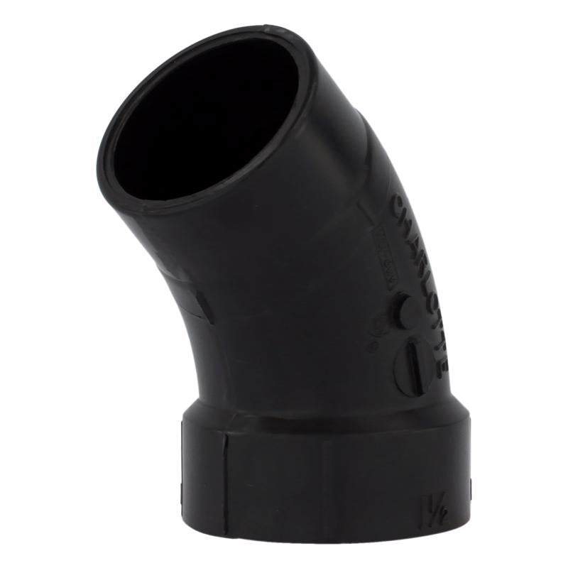 Charlotte Pipe 1-1/2 in. Hub X 1-1/2 in. D Spigot ABS 45 Degree Street Elbow