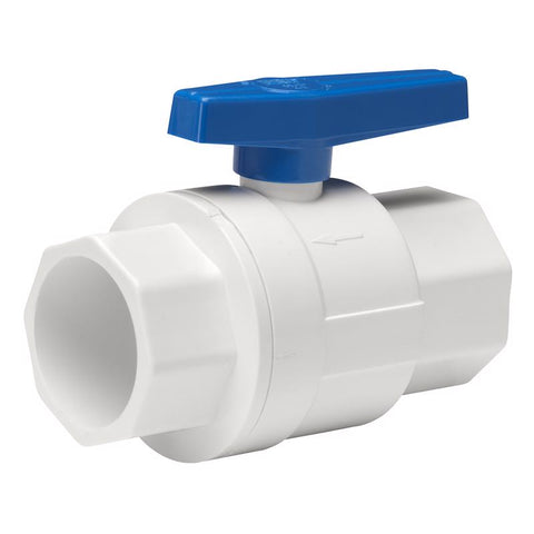 Homewerks 1 in. PVC Slip Ball Valve Full Port Quarter-Turn Lever For Potable Water