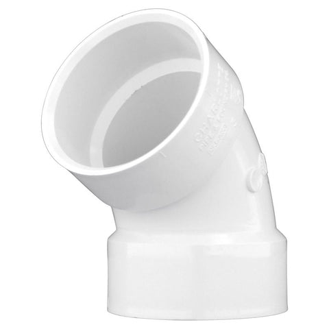 Charlotte Pipe 60 Degree Schedule 40 3 in. Hub X 3 in. D Hub PVC 60 Degree Elbow 1 pk