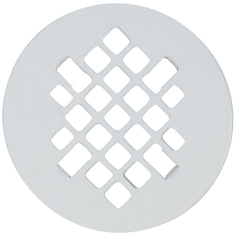 Sioux Chief 4-1/4 in. Gloss White Round Stainless Steel Drain Grate