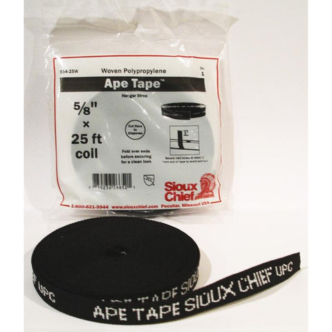 Sioux Chief Ape Tape 25 ft. Black Polyethylene Pipe Hanger Strap