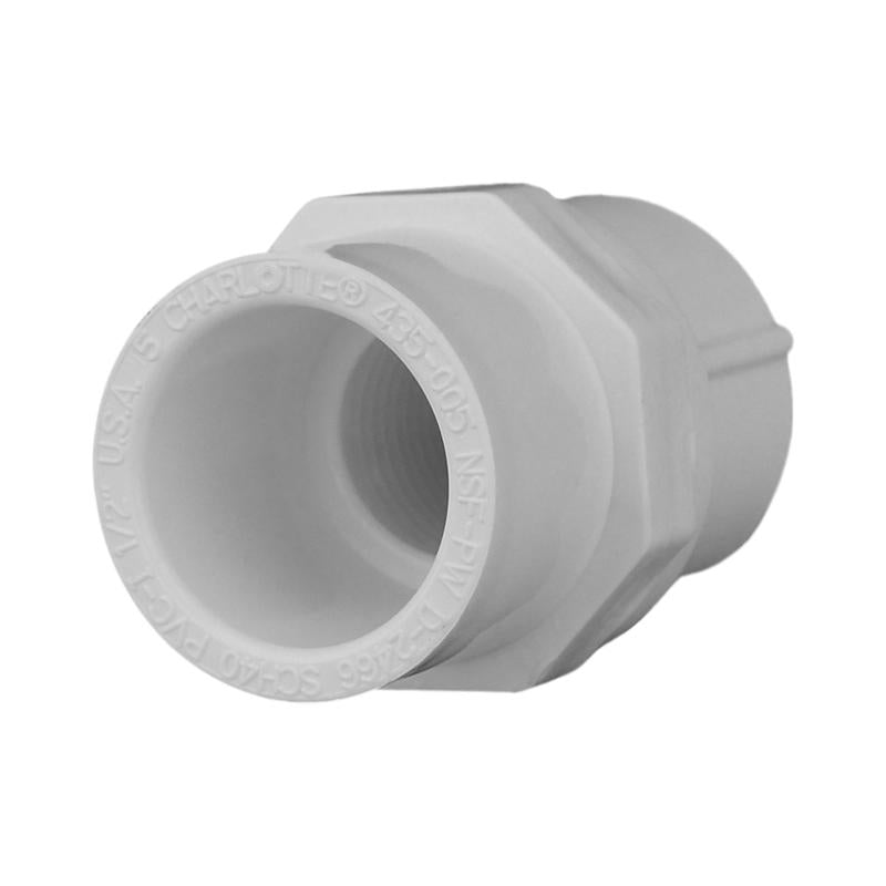 Charlotte Pipe Schedule 40 1/2 in. Slip X 1/2 in. D FPT PVC Pipe Adapter 1 pk (Pack of 25)
