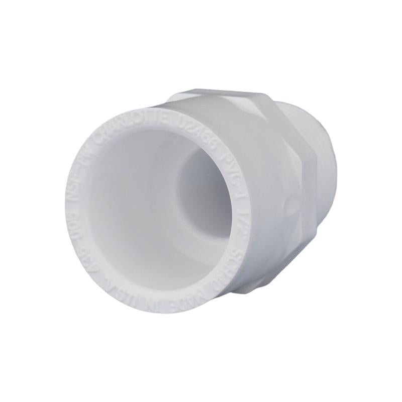 Charlotte Pipe Schedule 40 1/2 in. Slip X 1/2 in. D MPT PVC Pipe Adapter 1 pk (Pack of 25)