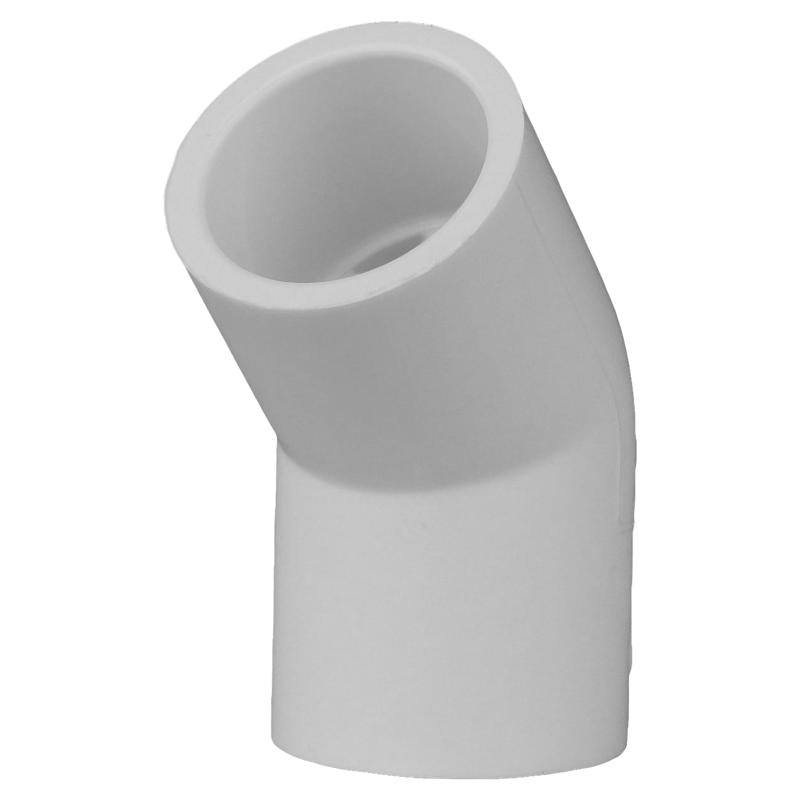 Charlotte Pipe Schedule 40 1/2 in. Slip X 1/2 in. D Slip PVC 45 Degree Elbow 1 pk (Pack of 25)