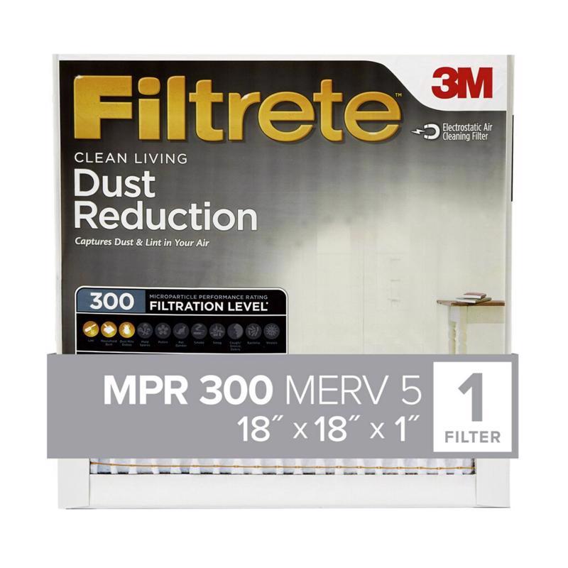 Filtrete 18 in. W X 18 in. H X 1 in. 300 MPR Pleated Filter Dust 1 pk (Pack of 4)