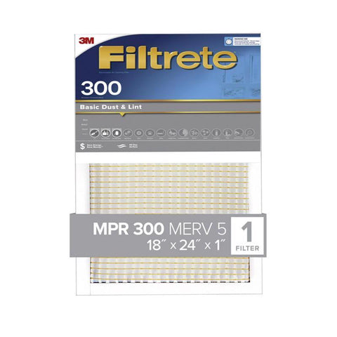 Filtrete 18 in. W X 24 in. H X 1 in. 300 MPR Pleated Air Filter 1 pk (Pack of 4)