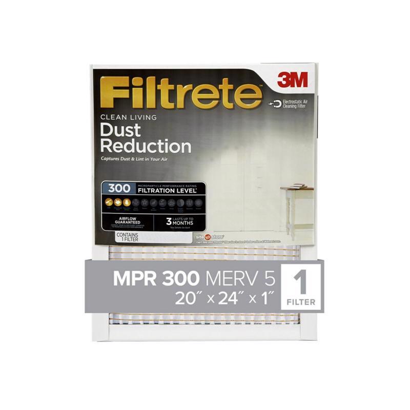 Filtrete 20 in. W X 24 in. H X 1 in. 300 MPR Pleated Filter Dust 1 pk (Pack of 4)