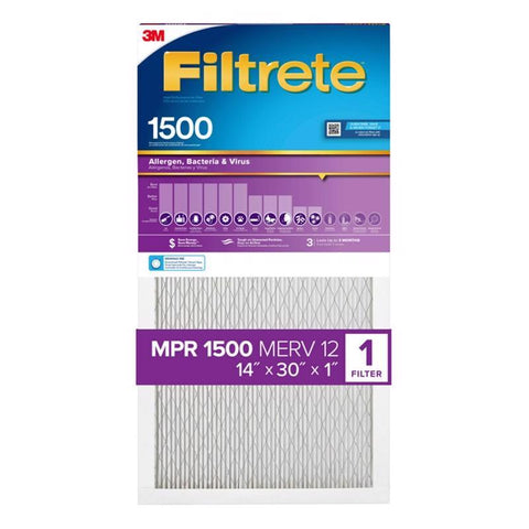 Filtrete 14 in. W X 30 in. H X 1 in. Synthetic 1500 MPR Pleated Ultra Allergen Filter 1 pk (Pack of 4)