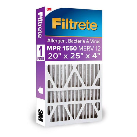 Filtrete 20 in. W X 25 in. H X 4 in. Polyester 12 MERV Pleated Allergen Air Filter 1 pk (Pack of 4)