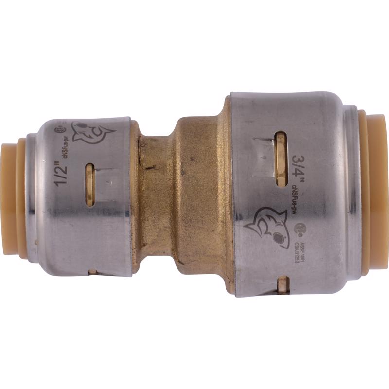 SharkBite Push to Connect 3/4 in. PTC each X 1/2 in. D PTC Brass Reducing Coupling