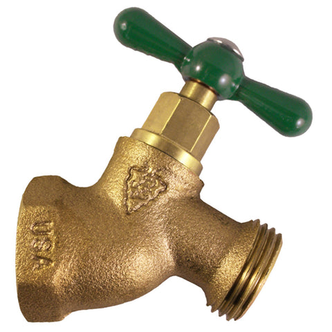Arrowhead 1/2 in. FIP X 3/4 in. MHT Brass No-Kink Hose Bibb