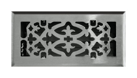 Tru Aire 4 in. H X 10 in. W 1-Way Satin Silver Steel Floor Diffuser