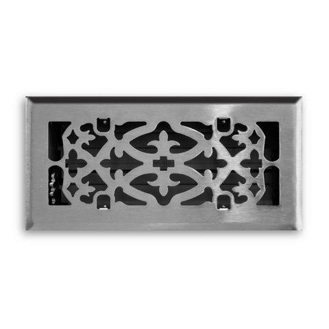 Tru Aire 4 in. H X 12 in. W 1-Way Satin Silver Steel Floor Diffuser