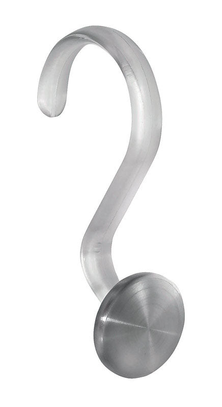iDesign Silver Plastic/Stainless Steel Shower Curtain Rings 12 pk (Pack of 4)