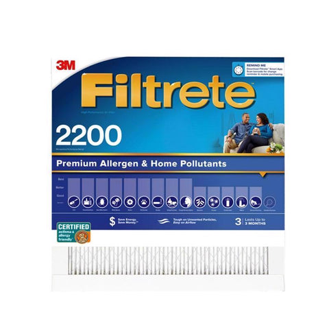 Filtrete 20 in. W X 20 in. H X 1 in. Polypropylene 2200 MPR Pleated Allergen Air Filter 1 pk (Pack of 4)