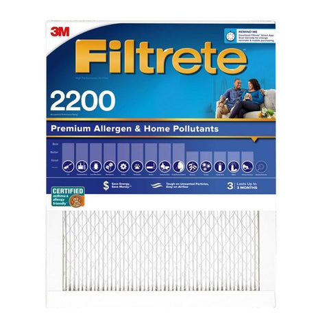 Filtrete 16 in. W X 20 in. H X 1 in. Polypropylene 2200 MPR Pleated Allergen Air Filter 1 pk (Pack of 4)
