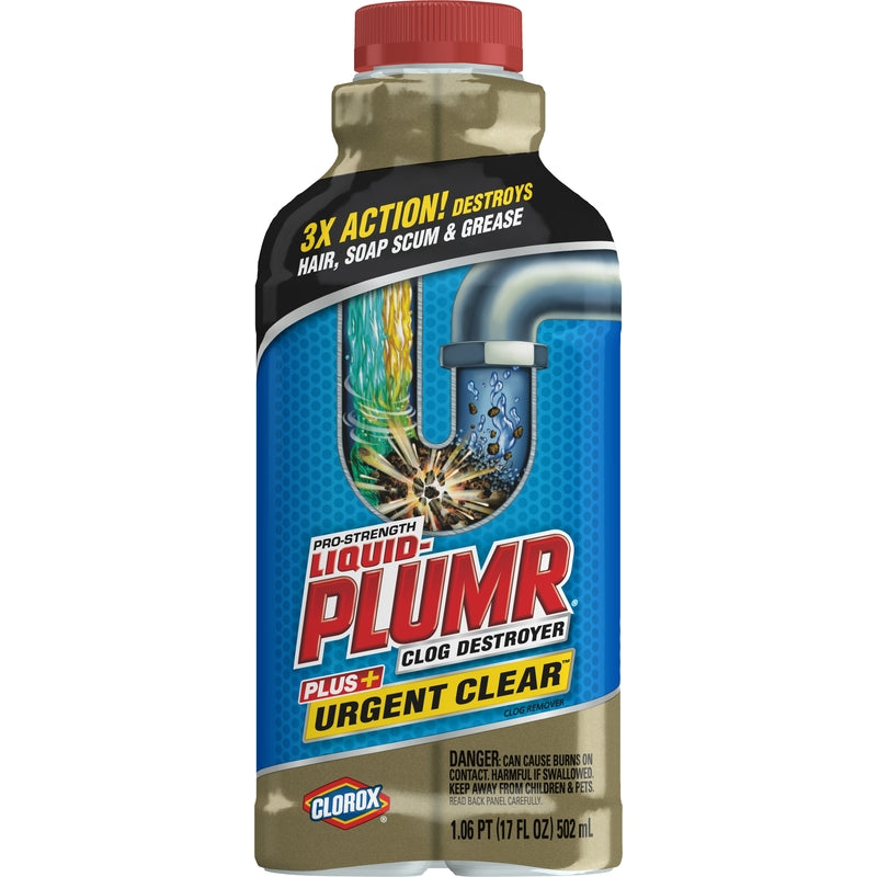 Liquid-Plumr Urgent Clear Liquid Clog Remover 1.06 oz (Pack of 6)