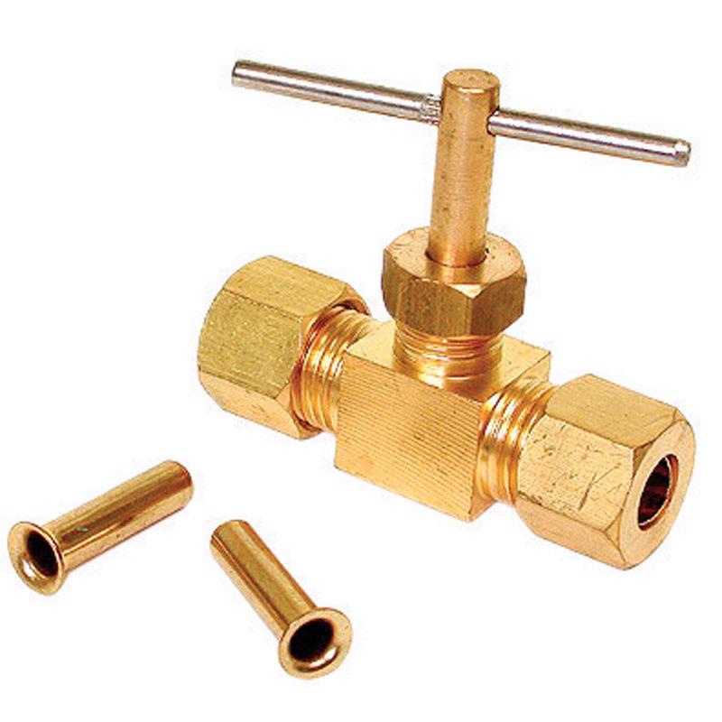 Dial 1/4 in. H X 2-3/4 in. W Tan Brass Straight Needle Valve (Pack of 10)