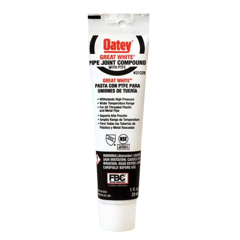 Oatey Great White White Pipe Joint Compound 1 oz (Pack of 12)