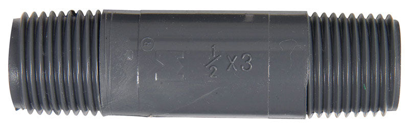 B&K Schedule 80 1/2 in. MIP X 1/2 in. D MIP PVC 3 in. Nipple 1 pk (Pack of 10)