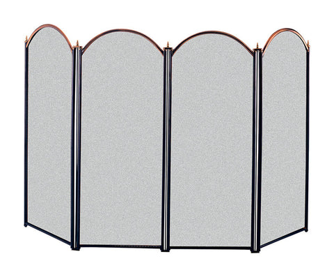 Panacea Black/Gray Antique Brass Fireplace Screen