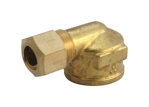 JMF Company 1/4 in. Compression X 1/4 in. D FPT Brass 90 Degree Elbow (Pack of 5)
