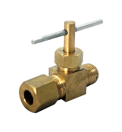 JMF Company 3/8 in. 1/4 in. Brass Needle Valve (Pack of 5)