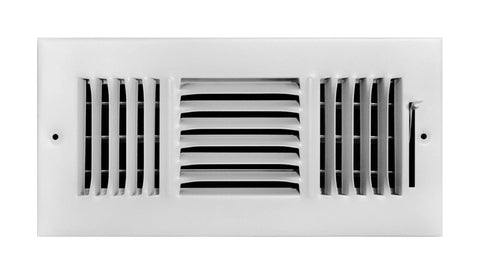 Tru Aire 6 in. H X 12 in. W 3-Way Powder Coat White Steel Wall/Ceiling Register