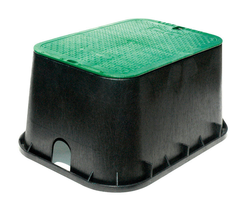 NDS 19 in. W X 25.75 in. D X 13 in. H Rectangular Valve Box with Overlapping Cover Black/Green