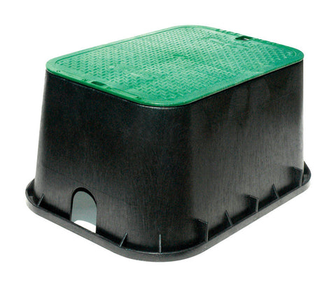 NDS 19 in. W X 25.75 in. D X 13 in. H Rectangular Valve Box with Overlapping Cover Black/Green