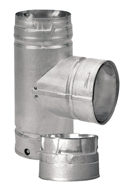 DuraVent PelletVent 3 in. X 3 in. X 3 in. Galvanized Steel Tee with Clean-Out Cap (Pack of 2)