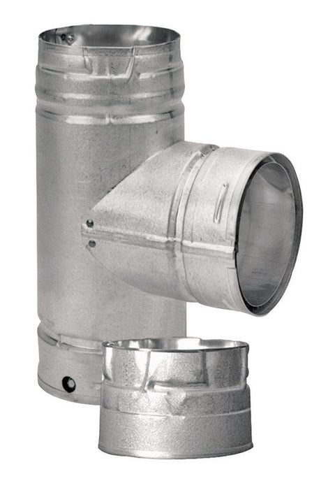 DuraVent PelletVent 3 in. X 3 in. X 3 in. Galvanized Steel Tee with Clean-Out Cap (Pack of 2)