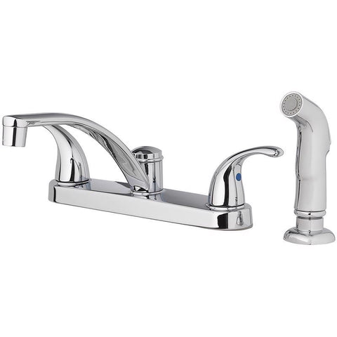 Oakbrook Collection Essentials Two Handle Chrome Kitchen Faucet Side Sprayer Included
