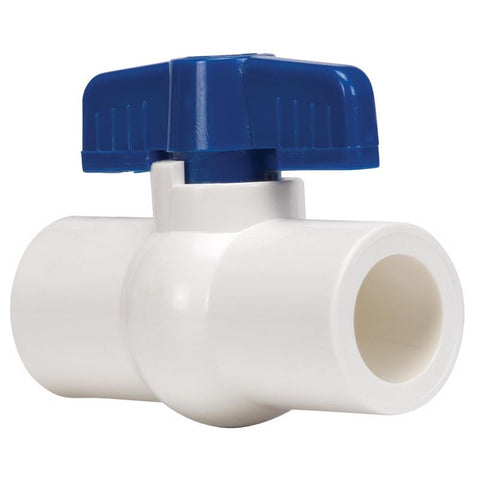 Homewerks 3/4 in. PVC Slip Ball Valve Full Port Quarter-Turn Lever For Potable Water