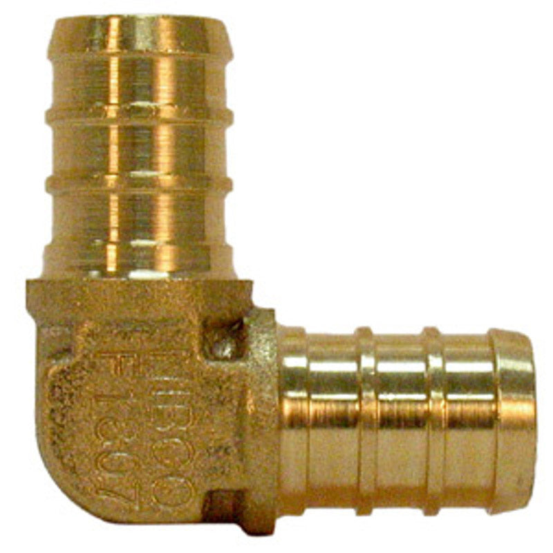 Codo de latón de 90 grados SharkBite de 3/8 pulg. PEX x 3/8 pulg. D PEX