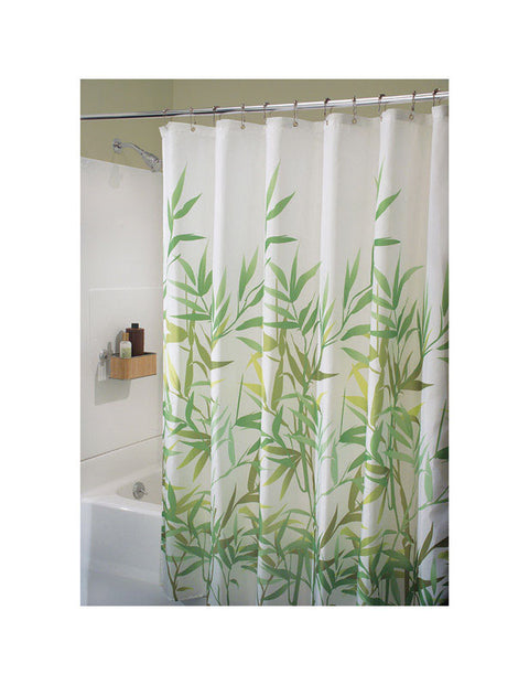 iDesign 72 in. H X 72 in. W Green Anzu Bamboo Leaves Shower Curtain Polyester (Pack of 2)