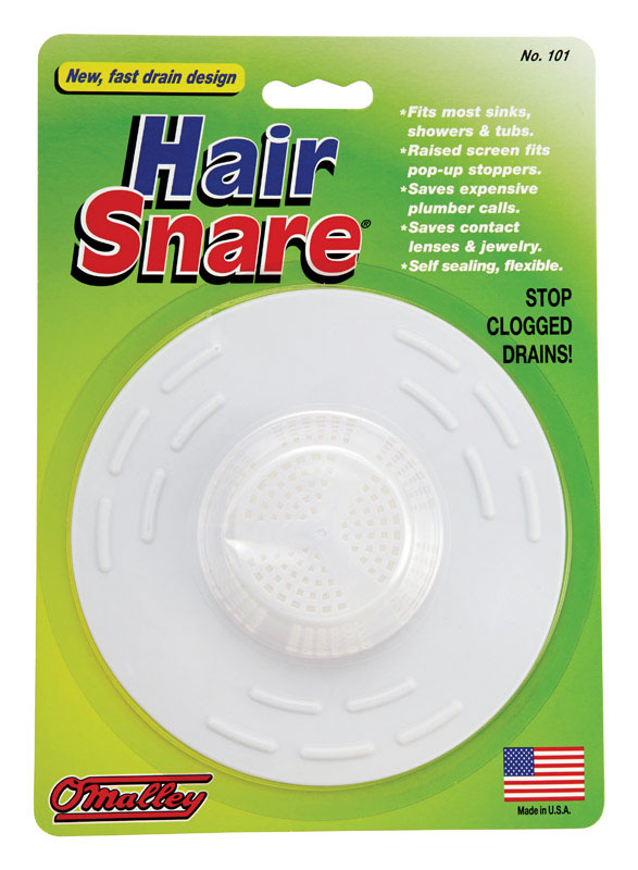 O'Malley Hair Snare 5 in. White Plastic Drain Stopper (Pack of 6)