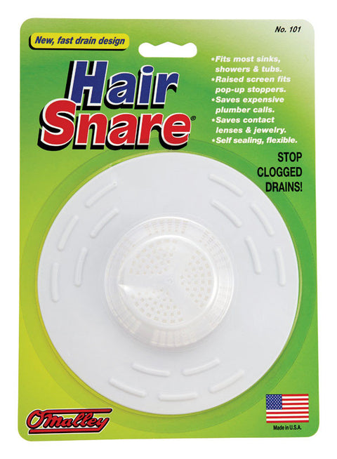 O'Malley Hair Snare 5 in. White Plastic Drain Stopper (Pack of 6)
