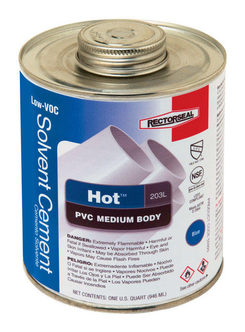 RectorSeal Hot Blue Solvent Cement For PVC 32 oz