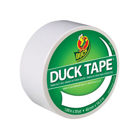 Cinta de ducto Duck blanca lisa de 1,88 pulg. de ancho × 20 yd de largo (paquete de 6)