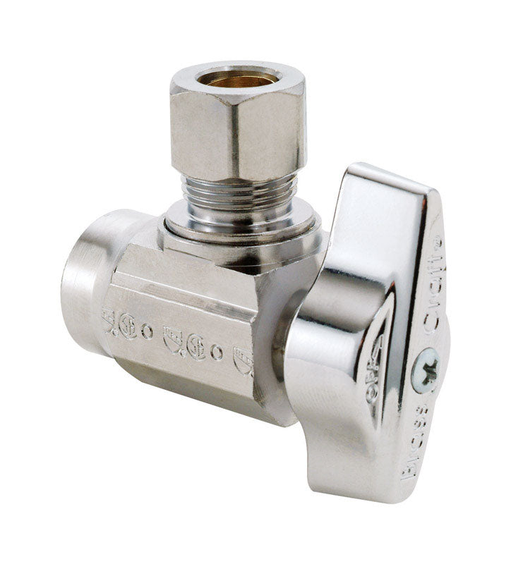 BrassCraft 1/2 in. CTS X 3/8 in. CTS Brass Angle Stop Valve