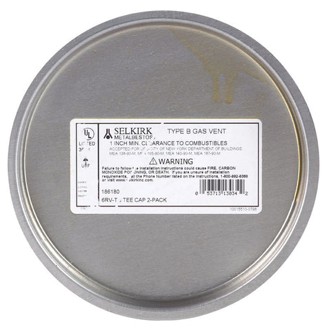 Selkirk 6 in. X 6 in. X 6 in. Aluminum/Galvanized Steel Vent Tee Cap (Pack of 2)