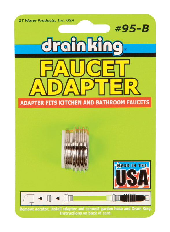 GT Water Products Drain King Faucet Adapter For Universal 5/16 in. Brass 1 pc
